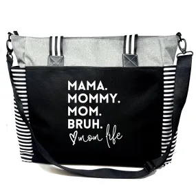 (Mama Mommy, Mom, Bruh Lou Lou Gray Mommy Bag for Hospital - Mom Bags for Women, Maternity Gift Bags for Mamas