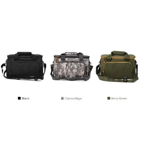 Men Fishing Bag Canvas Multifunctional Outdoor Waist Shoulder Bag Fishing Reel Lures Storage Bag Fishing Gear 37*25*25cm