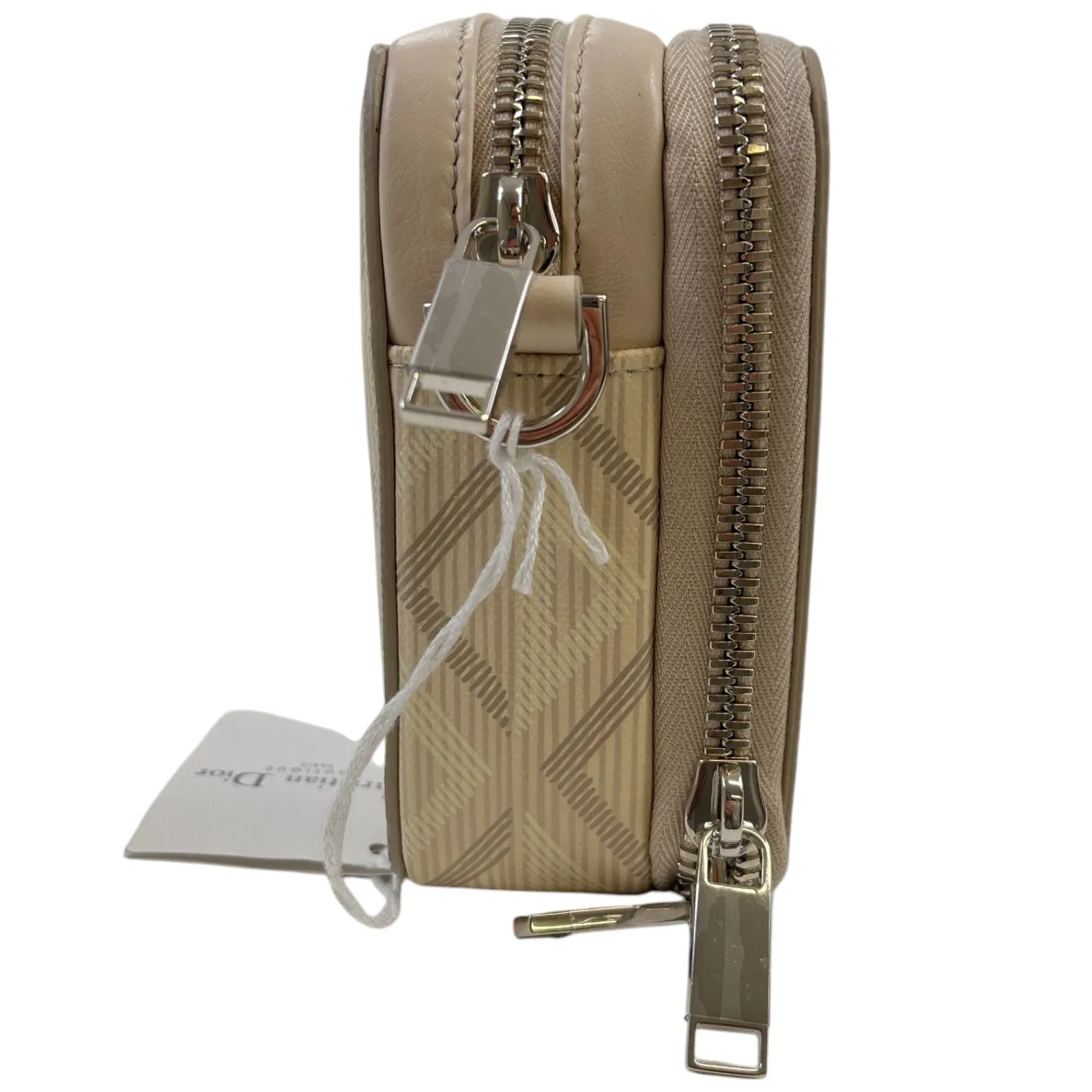 Men's Cd Diamond Messenger Bag Beige