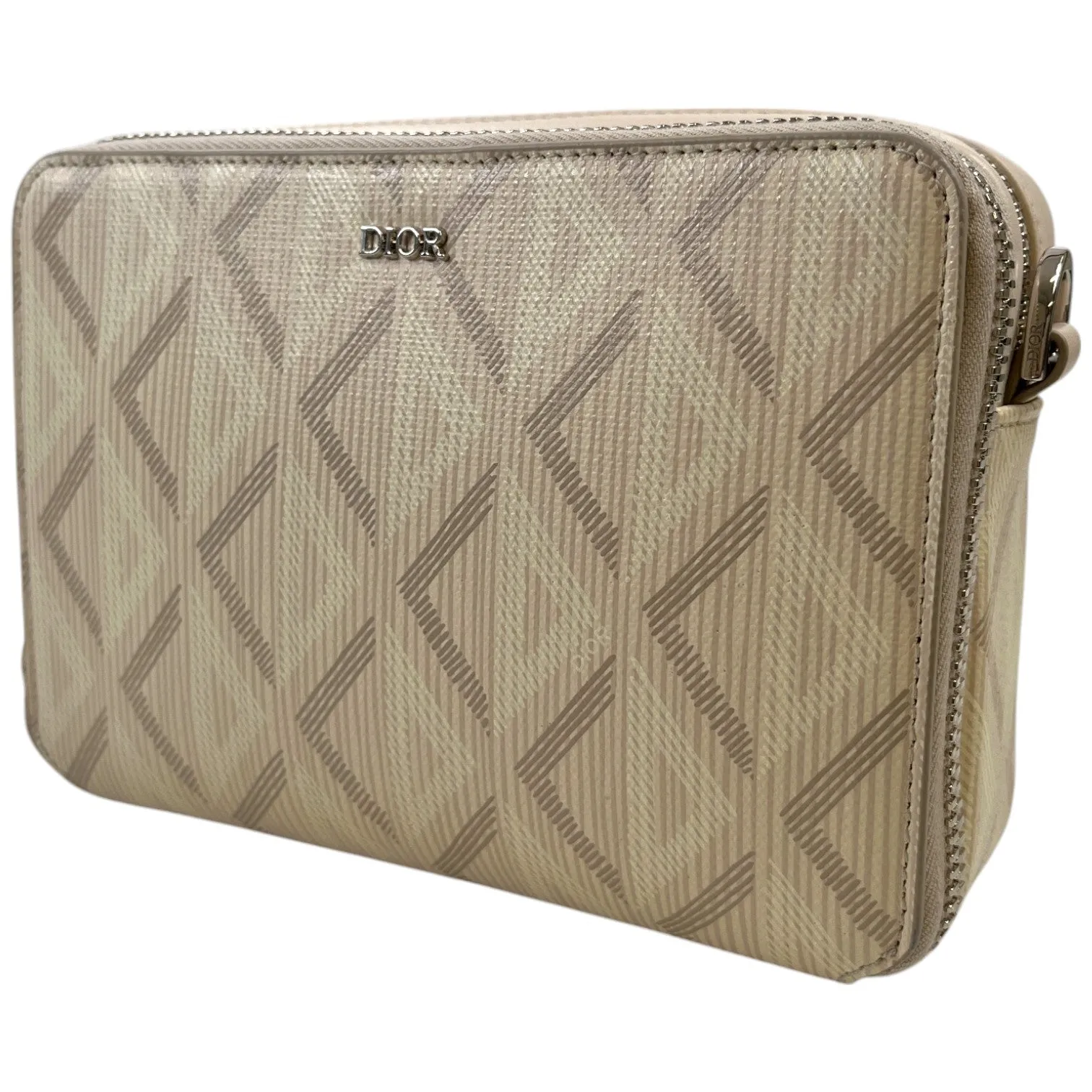 Men's Cd Diamond Messenger Bag Beige