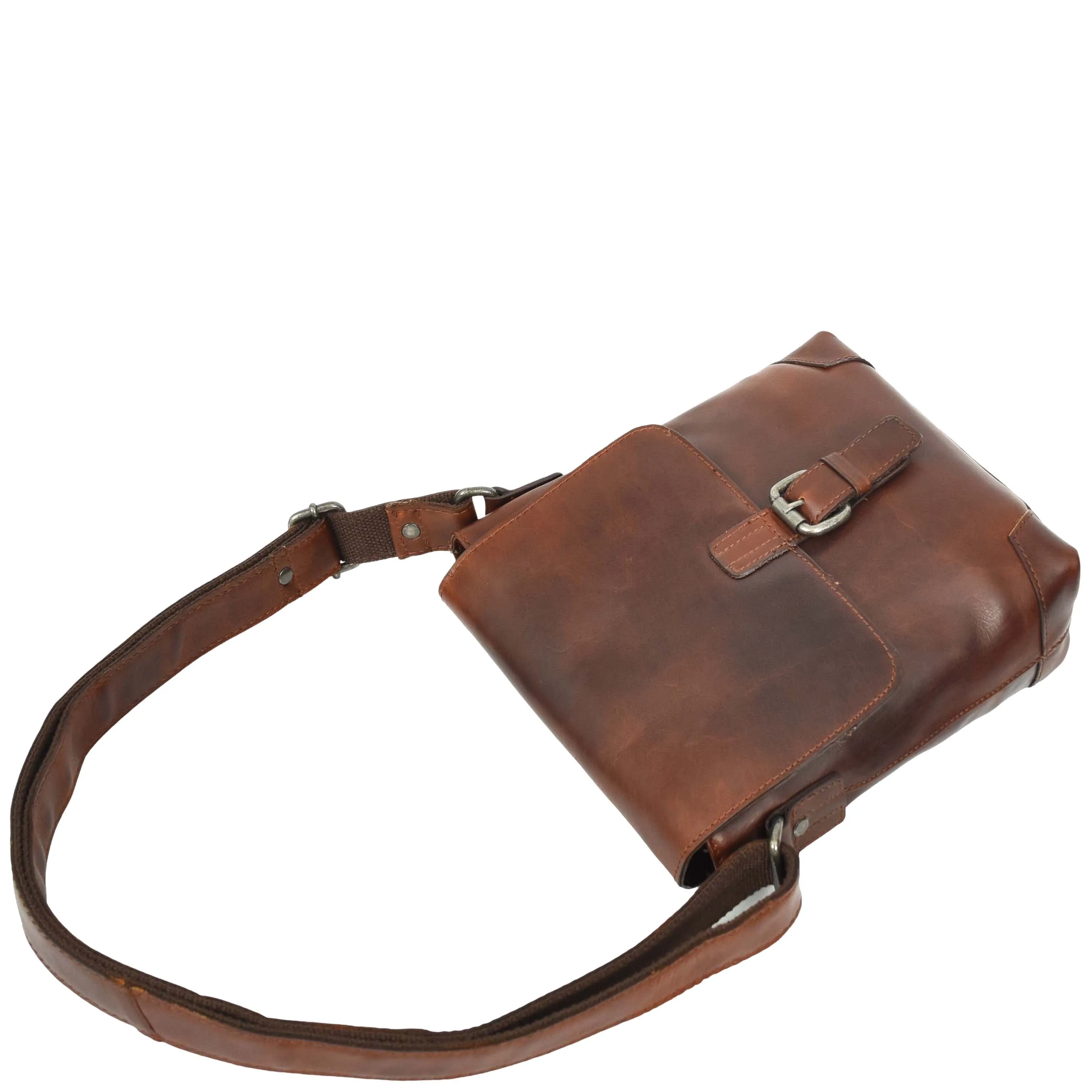 Mens Distressed Leather Messenger Casual Cross Body Flight Bag Ryder Brown