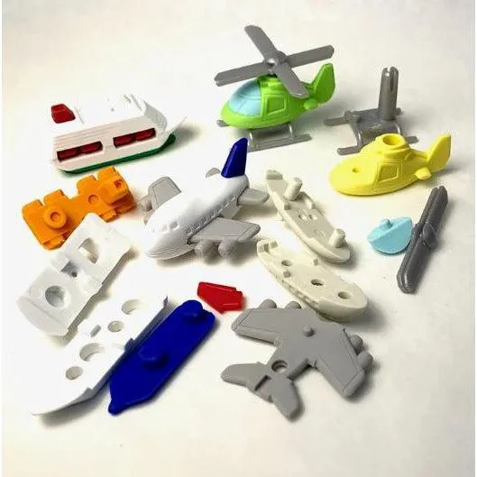 Miniature Puzzle Erasers  - Transportation Collection