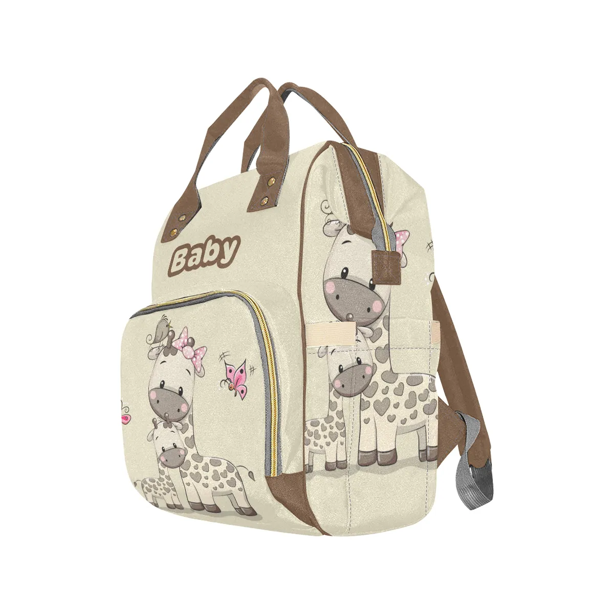 Mommy & Baby Giraffe Tan Baby Bag Multi-Function Premium Backpack