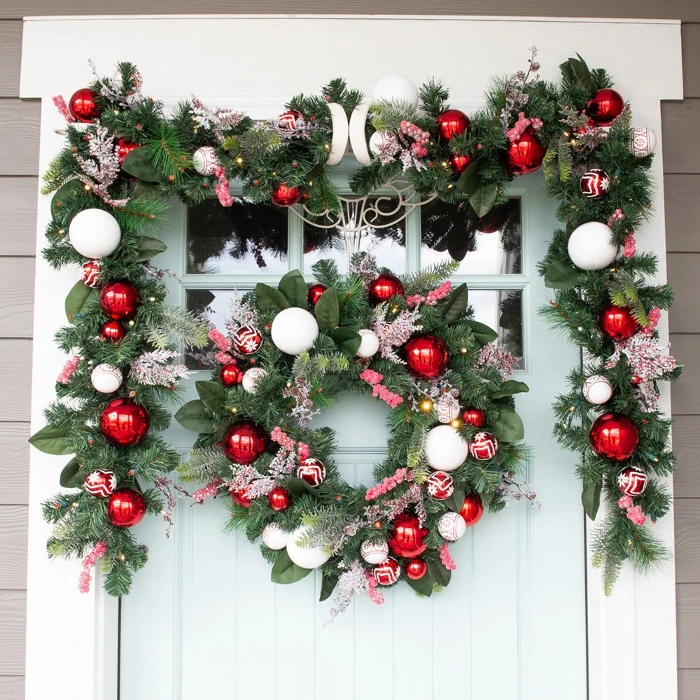 Nordic Red and White Garland (9-Foot)