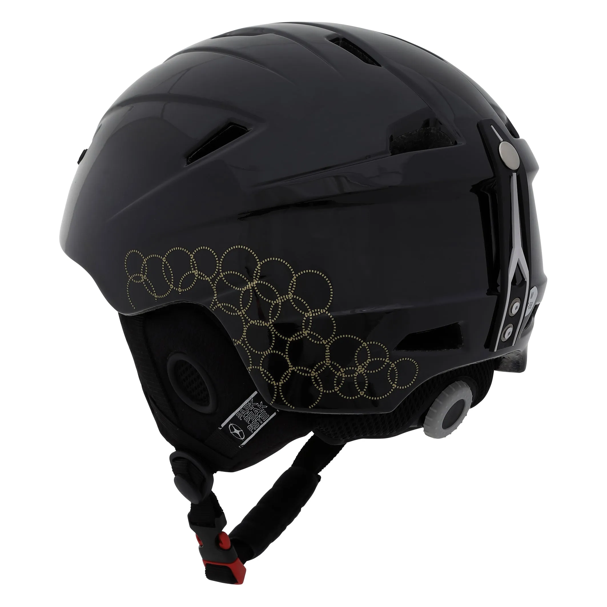 Park Peak Piste - Park Helmet Black Gloss Gold Circles