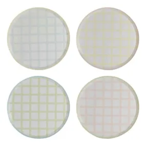 Pastel Gingham Eco Paper Plates - Pack of 8