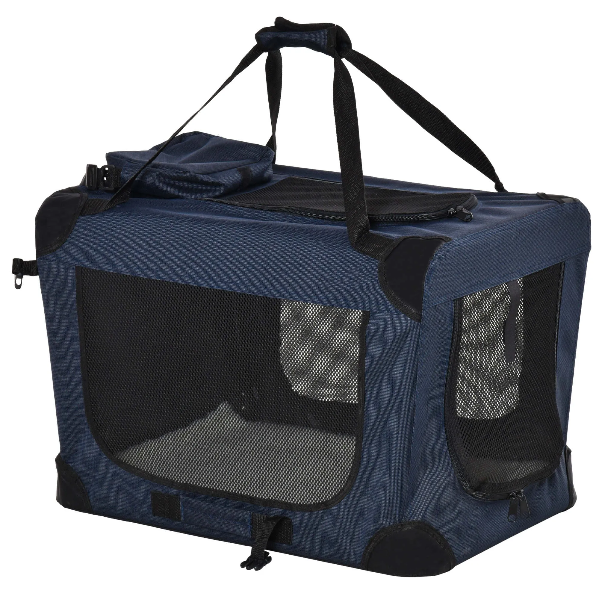 PawHut Folding Pet Carrier Bag Soft Portable Cat Puppy Cage with Cushion Storage Bag