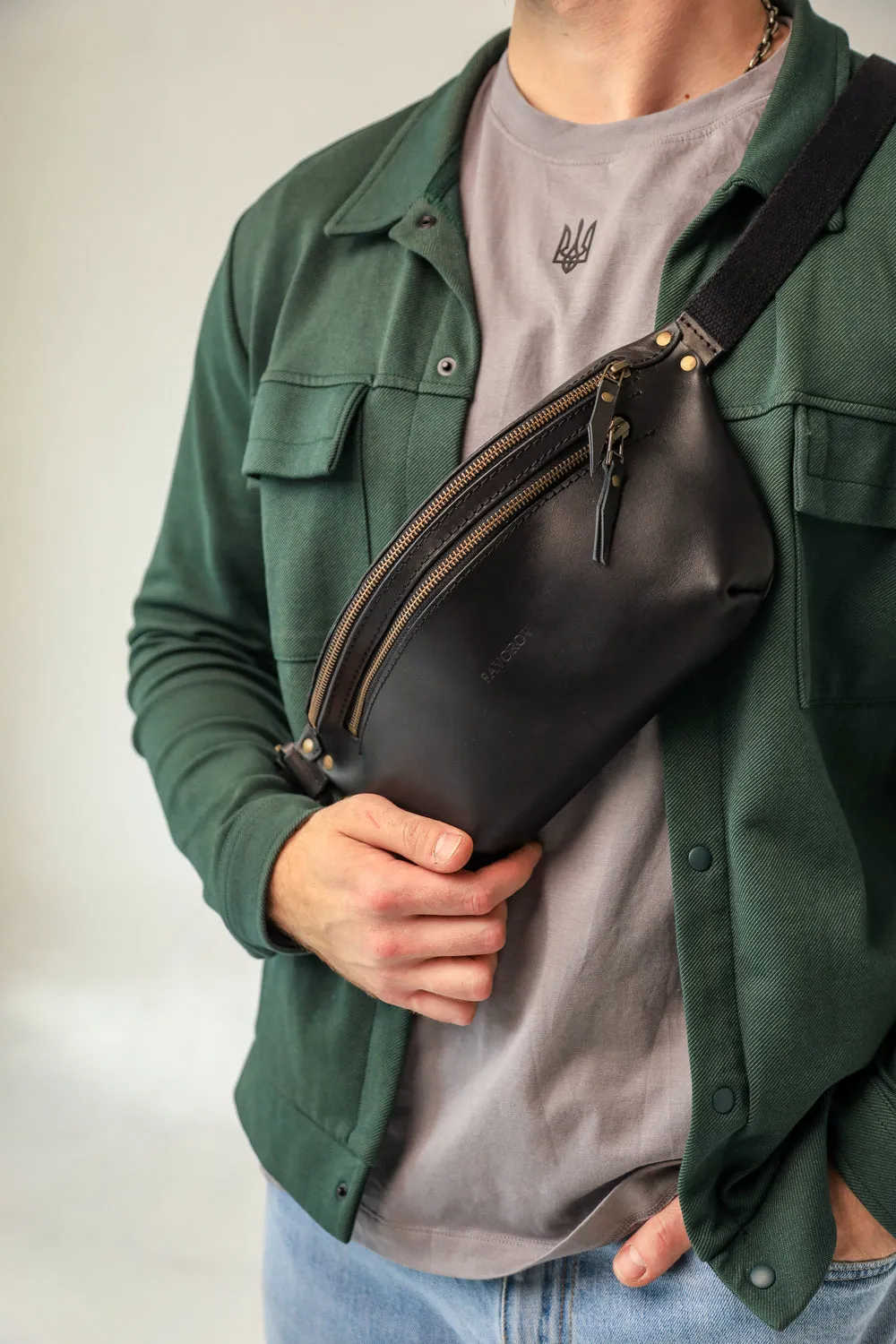 Personalized men shoulder bag, Black leather belt bag, men’s leather bag, waist bag, crossbody bag, fanny bag, full grain leather bag