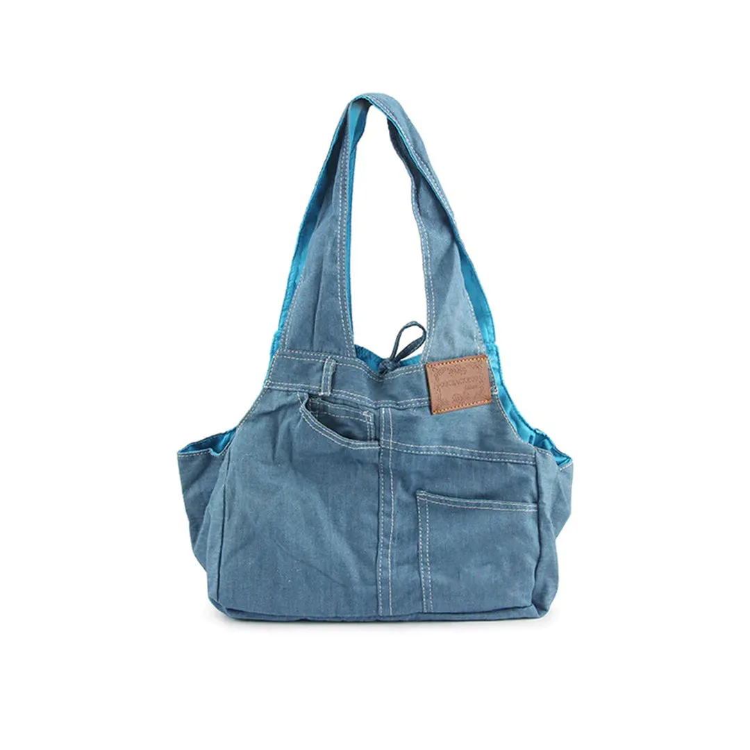 PetAffairs Denim Travel Shoulder Bag Pet Carrier