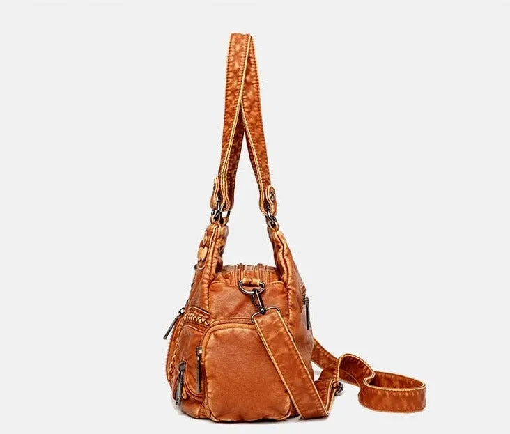 Retro PU Leather One-Shoulder Crossbody Bag