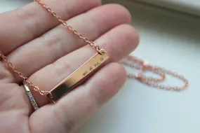 Rose Gold Bar Necklace