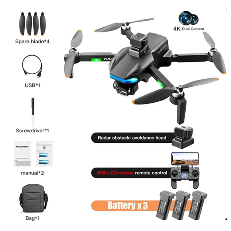 S135 Pro 4K Drone 3-Axis Gimbal 360° Obstacle Avoidance Brushless Foldable GPS 5G WiFi 4K ESC Dual Camera Quadcopter