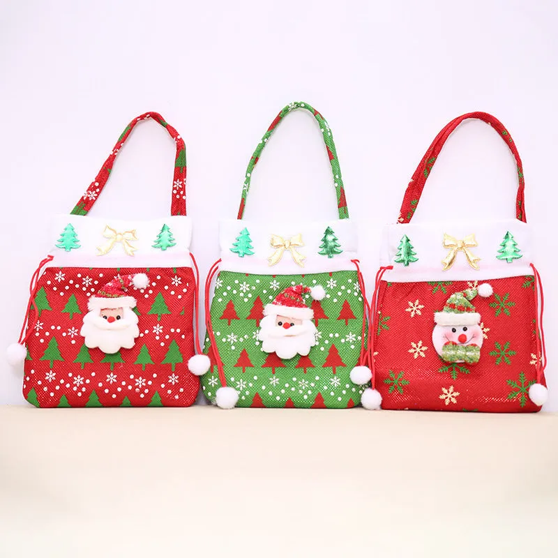 Santa Claus Christmas Drawstring Gift Bags – Festive Holiday Treat Sacks