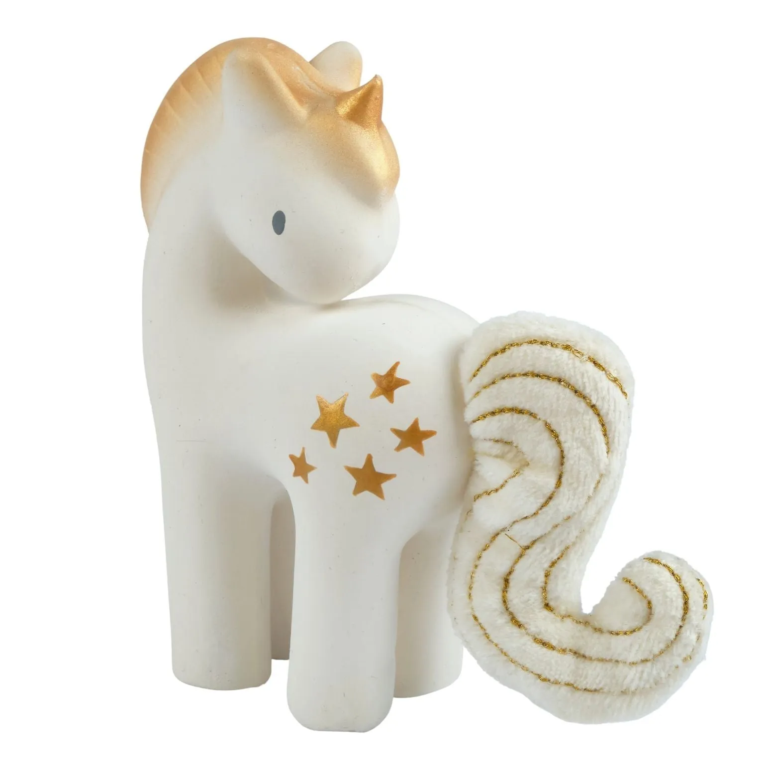 Shining Stars Unicorn Organic Natural Rubber Rattle With Crinkle Wings