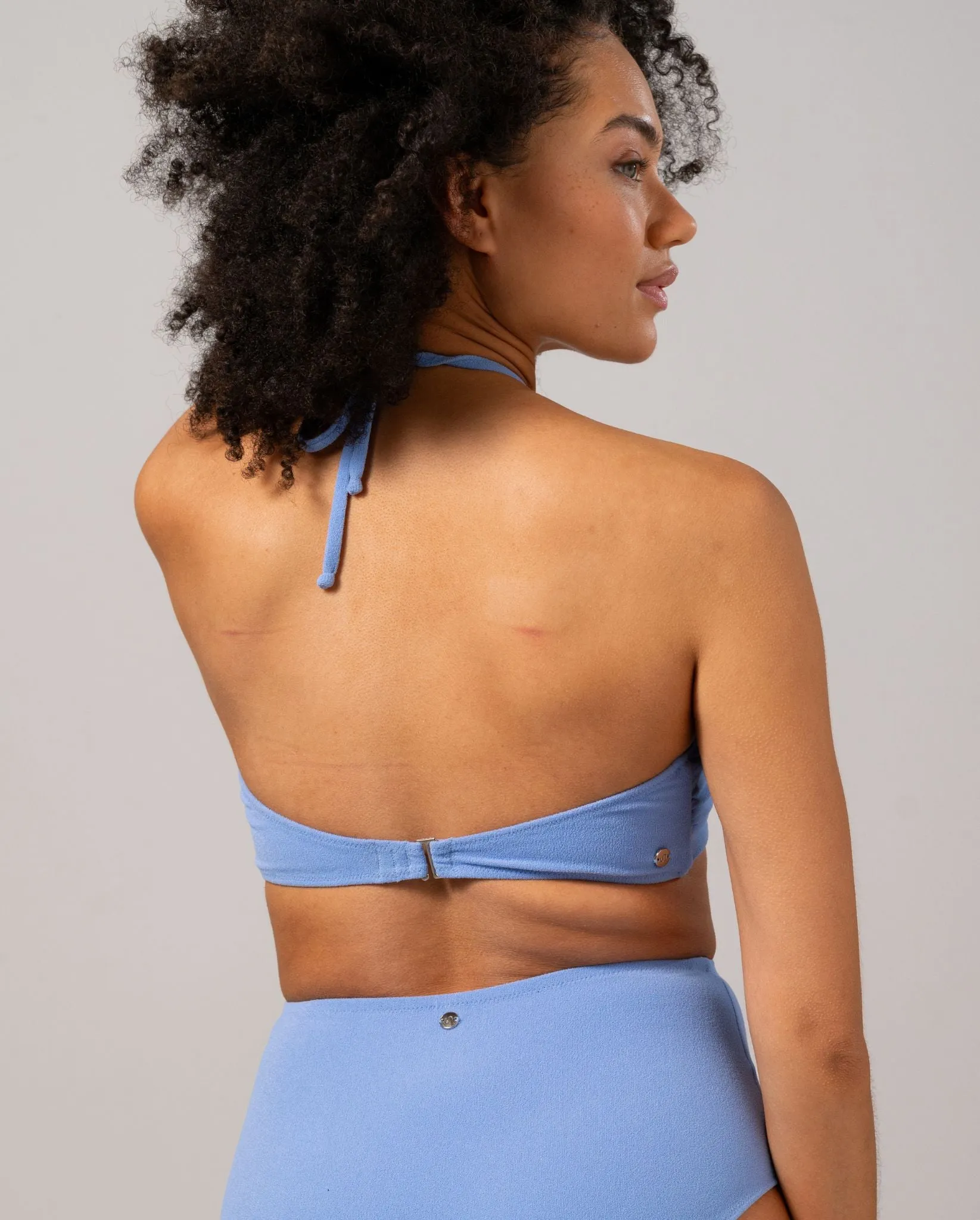 Strappy Bandeau Bikini Top Light Blue