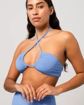 Strappy Bandeau Bikini Top Light Blue