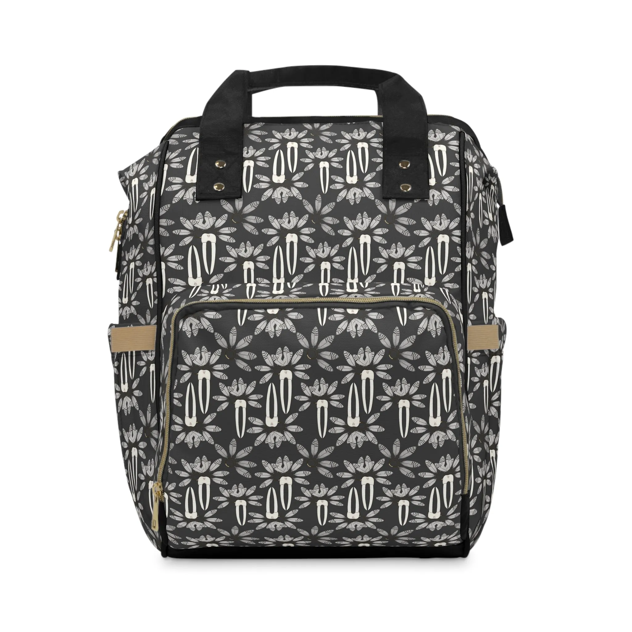 Stylish Multifunctional Diaper Backpack - Floral Design for Modern Parents