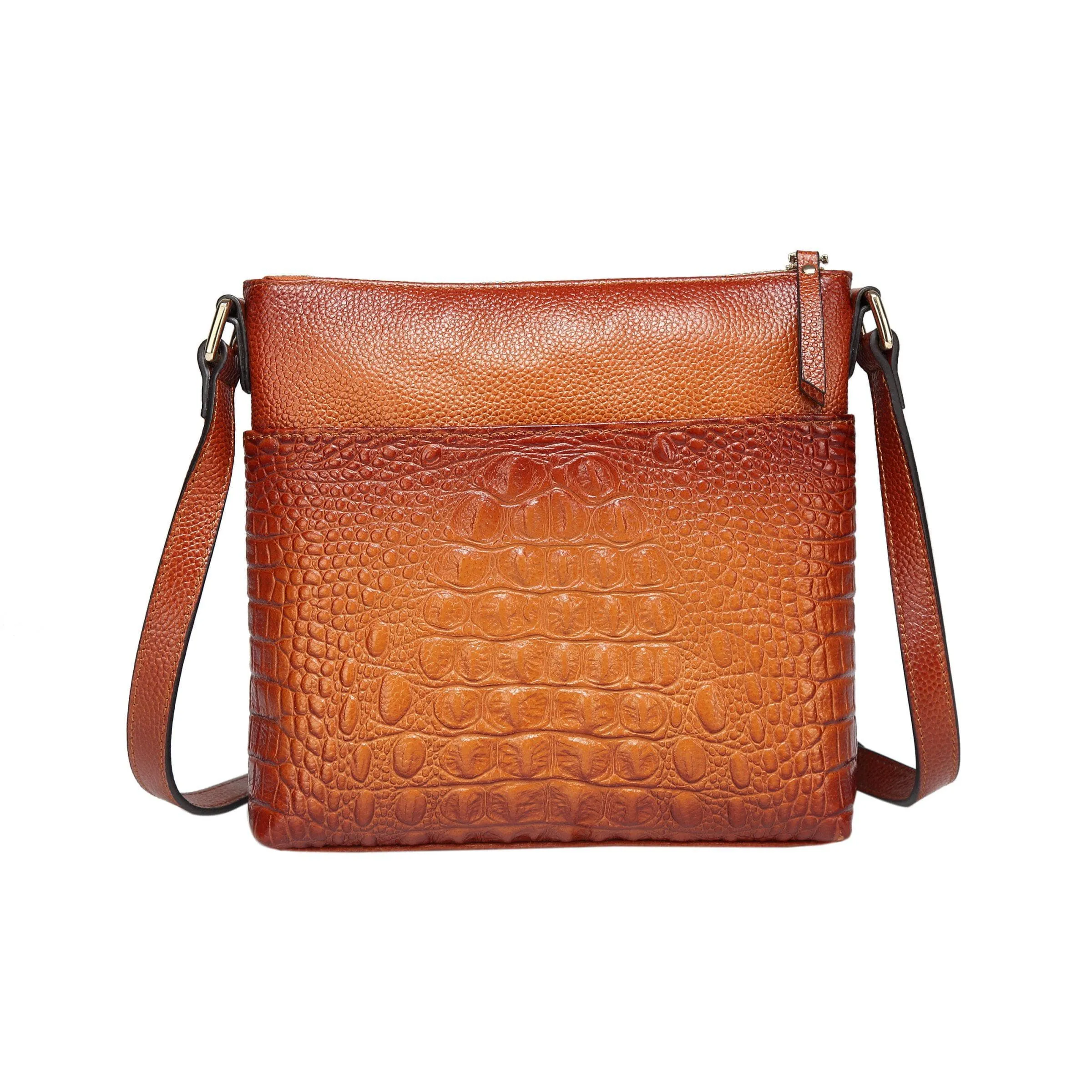 Tara Croc Embossed Leather Crossbody Bag