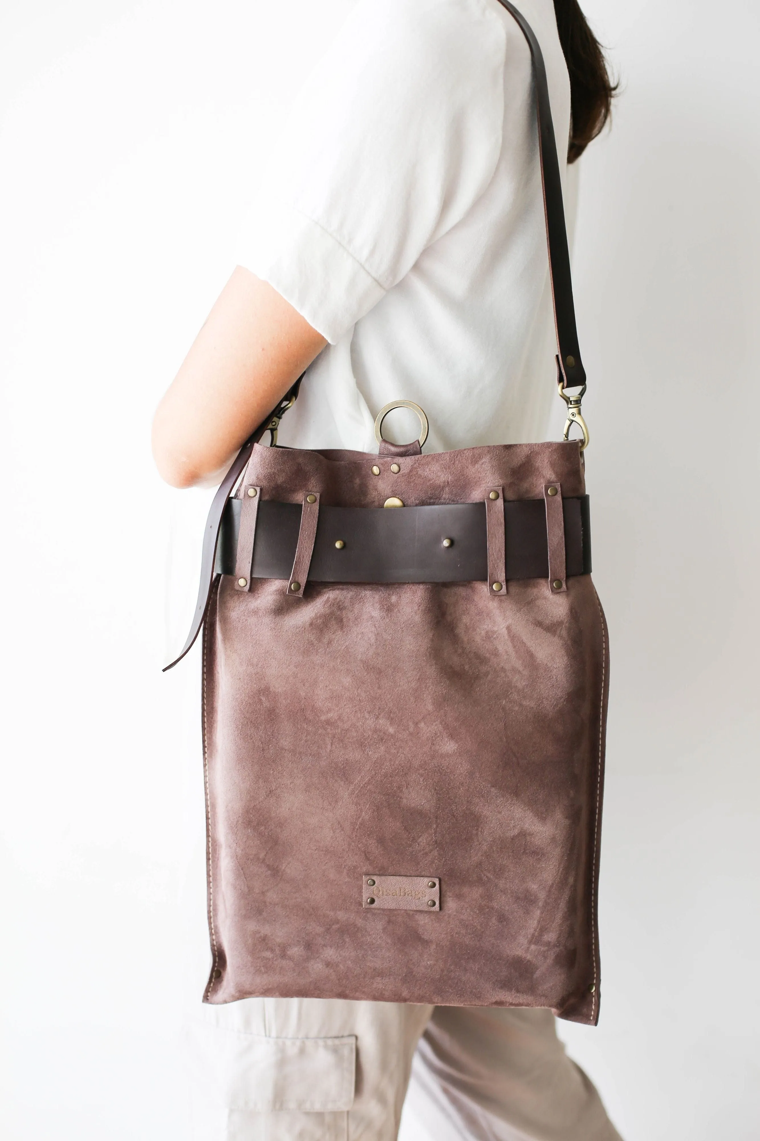 Taupe Suede Backpack