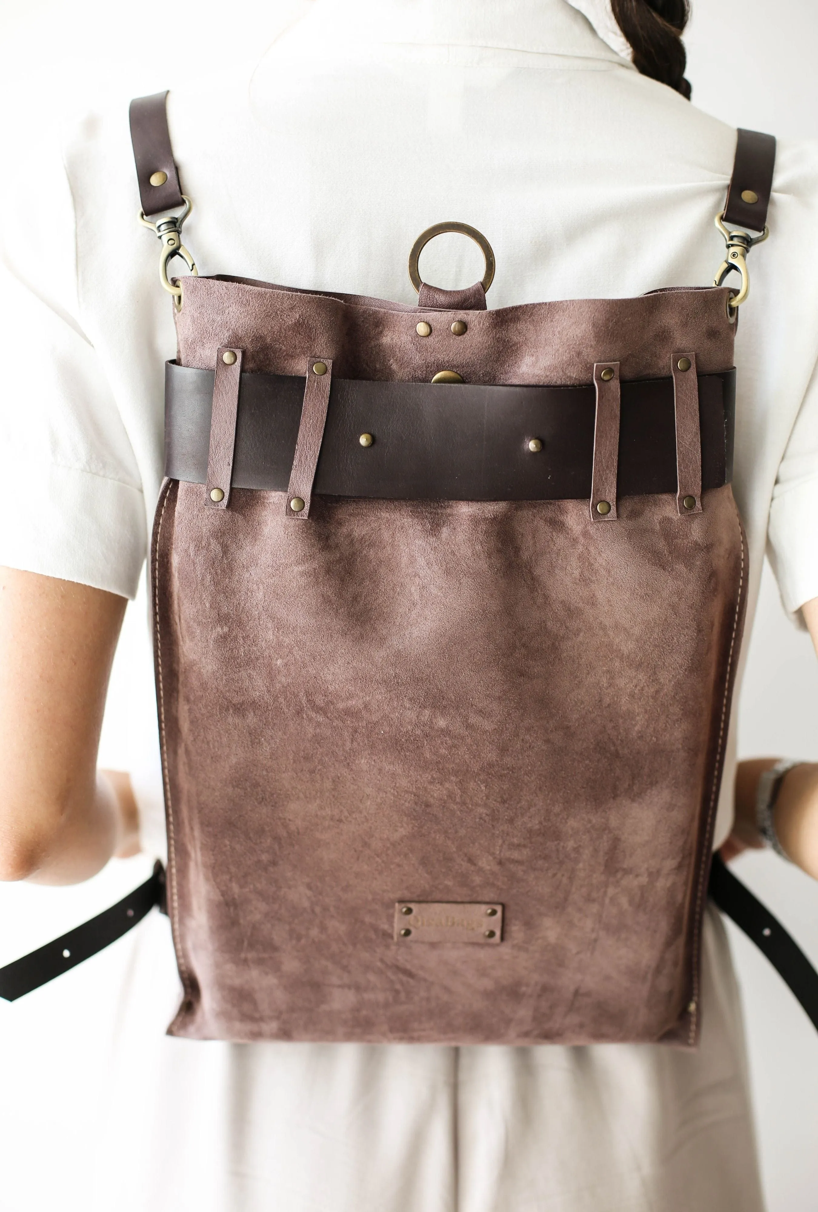 Taupe Suede Backpack