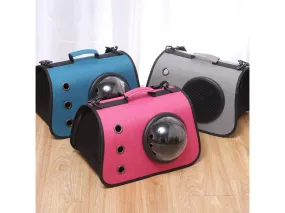 Three-Hole Breathable Linen Space Cover Foldable Cat Bagpet Carriers 40*25*25Cm