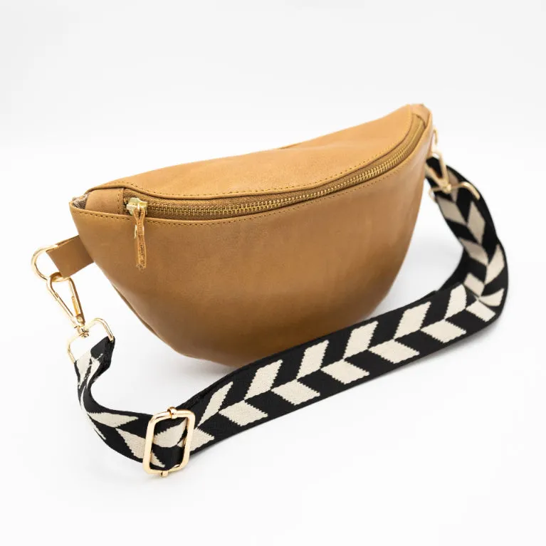 Toffee Leather Bum Bag (w Gold Fittings)