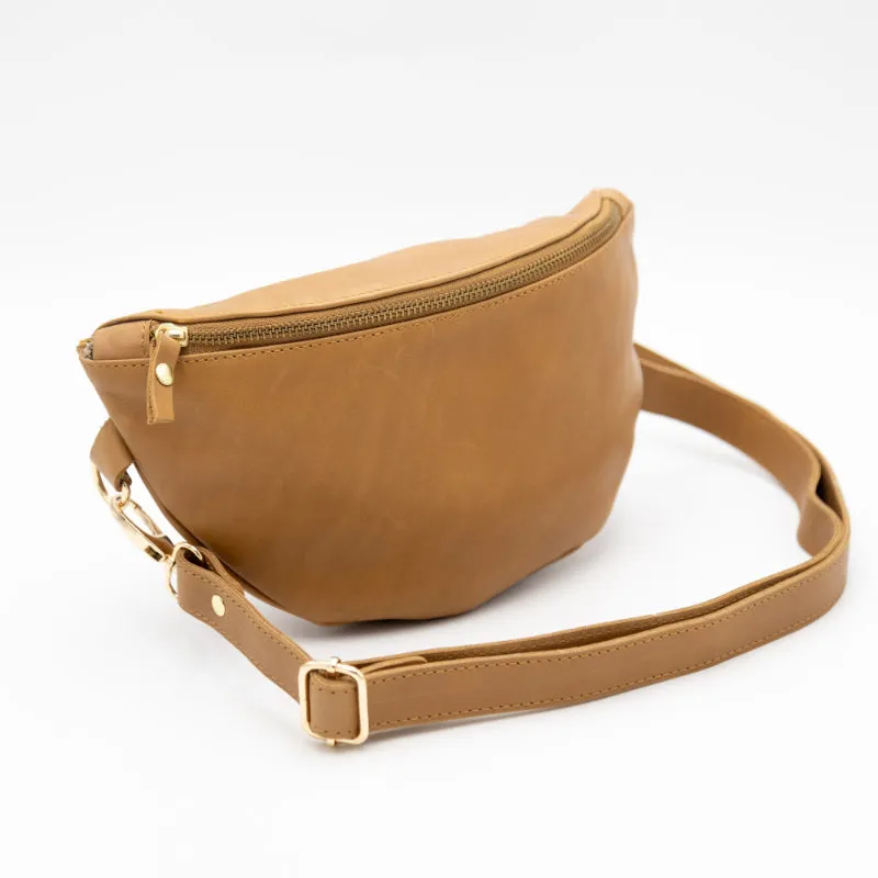 Toffee Leather Bum Bag (w Gold Fittings)