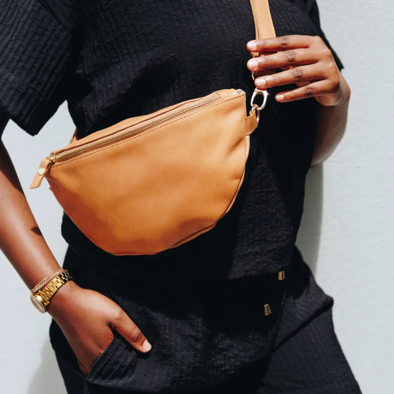 Toffee Leather Bum Bag (w Gold Fittings)