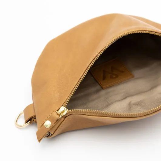 Toffee Leather Bum Bag (w Gold Fittings)