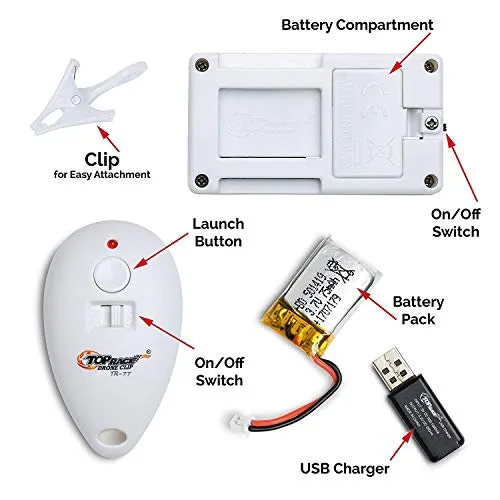 Top Race Drone Clip Remote Control Object Launcher, Release and Drop Drone Delivery (180