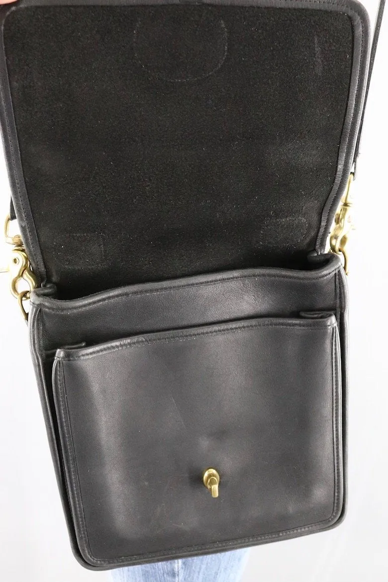 Vintage Coach Small Messenger Bag Black Leather Style A7L 5130