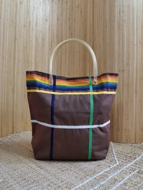 Vintage Rainbow Tube Handle Tote