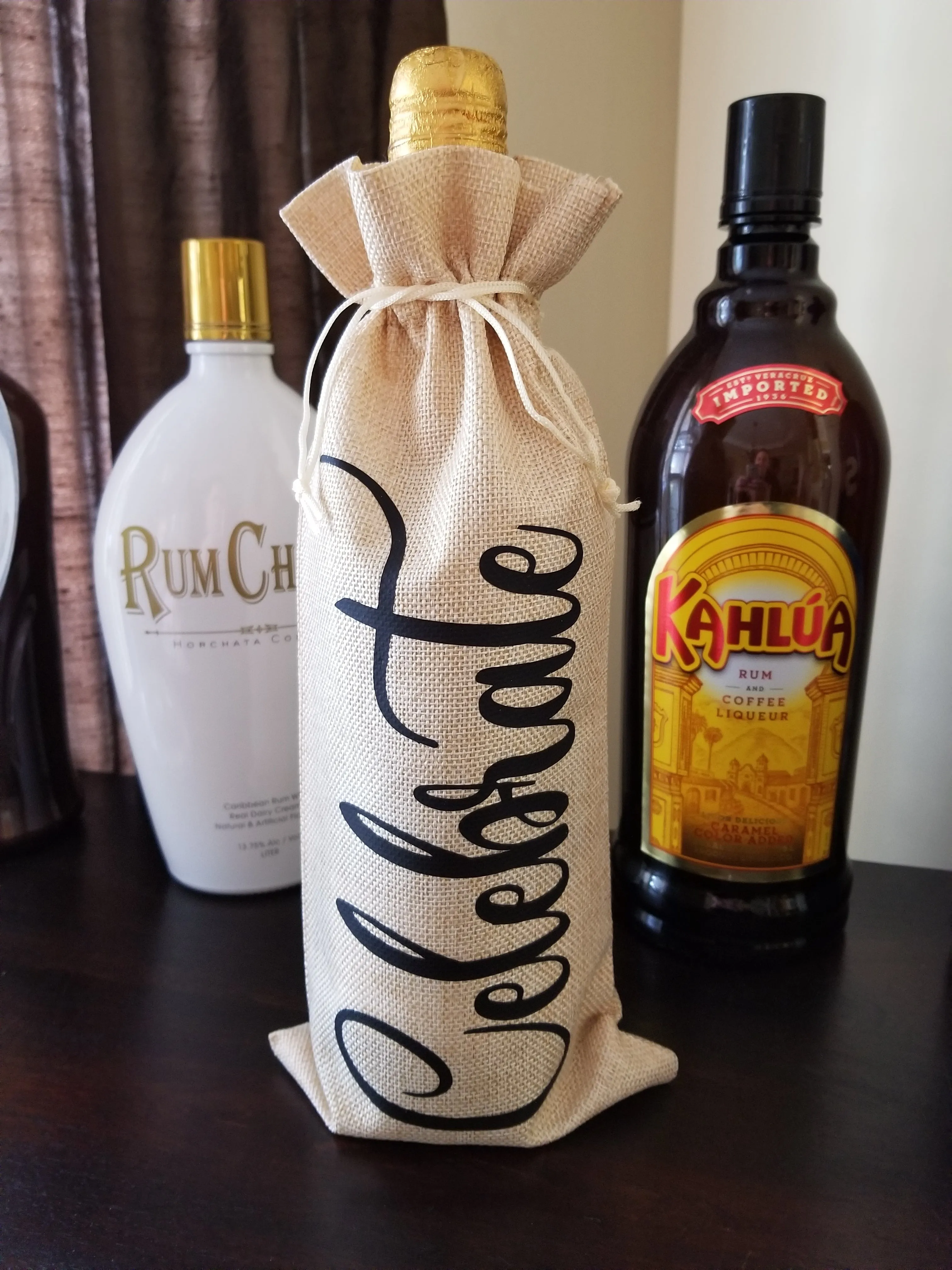 Wine Bag - Merry Christmas Custom/Personalized Jute