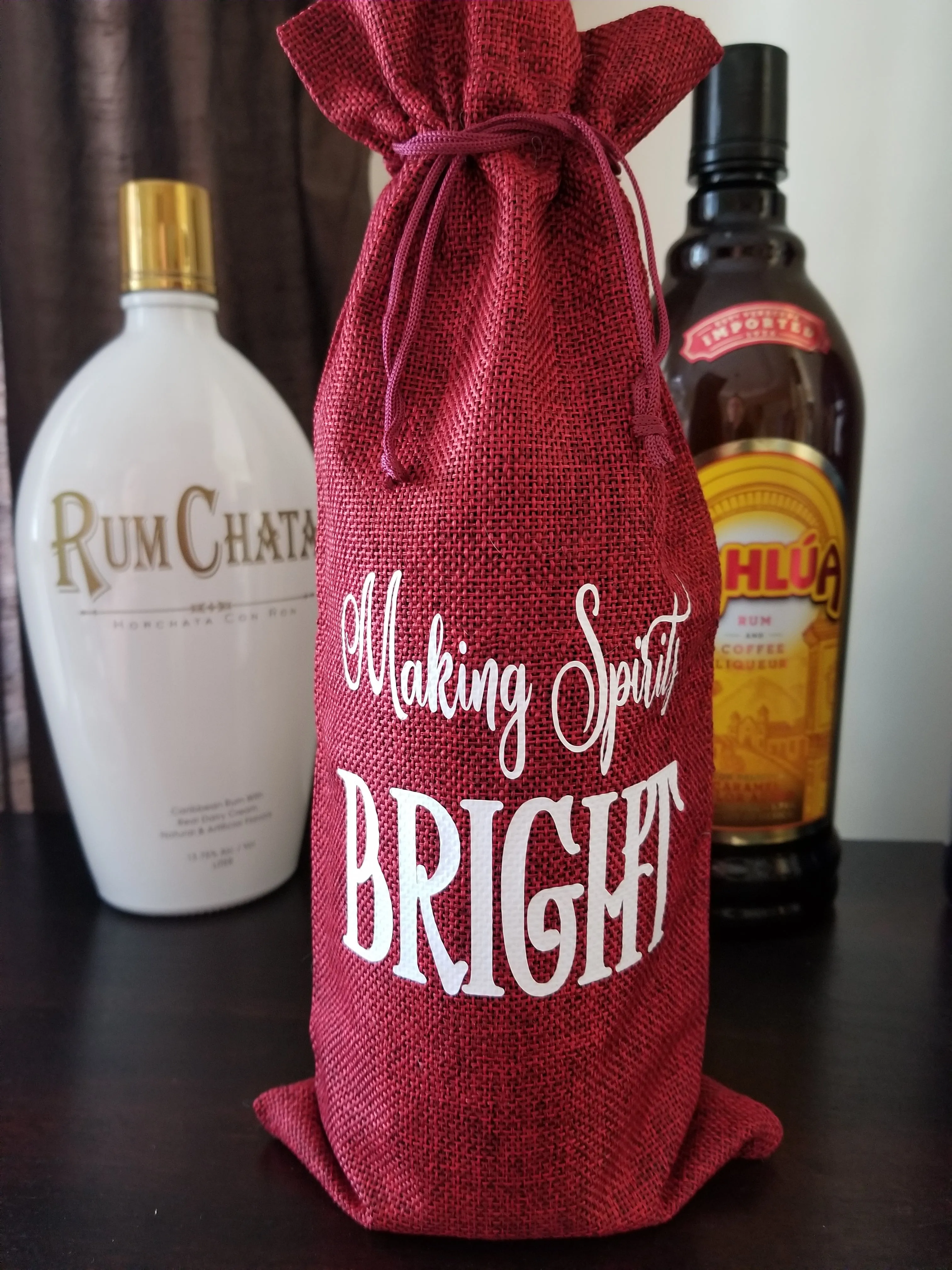 Wine Bag - Merry Christmas Custom/Personalized Jute