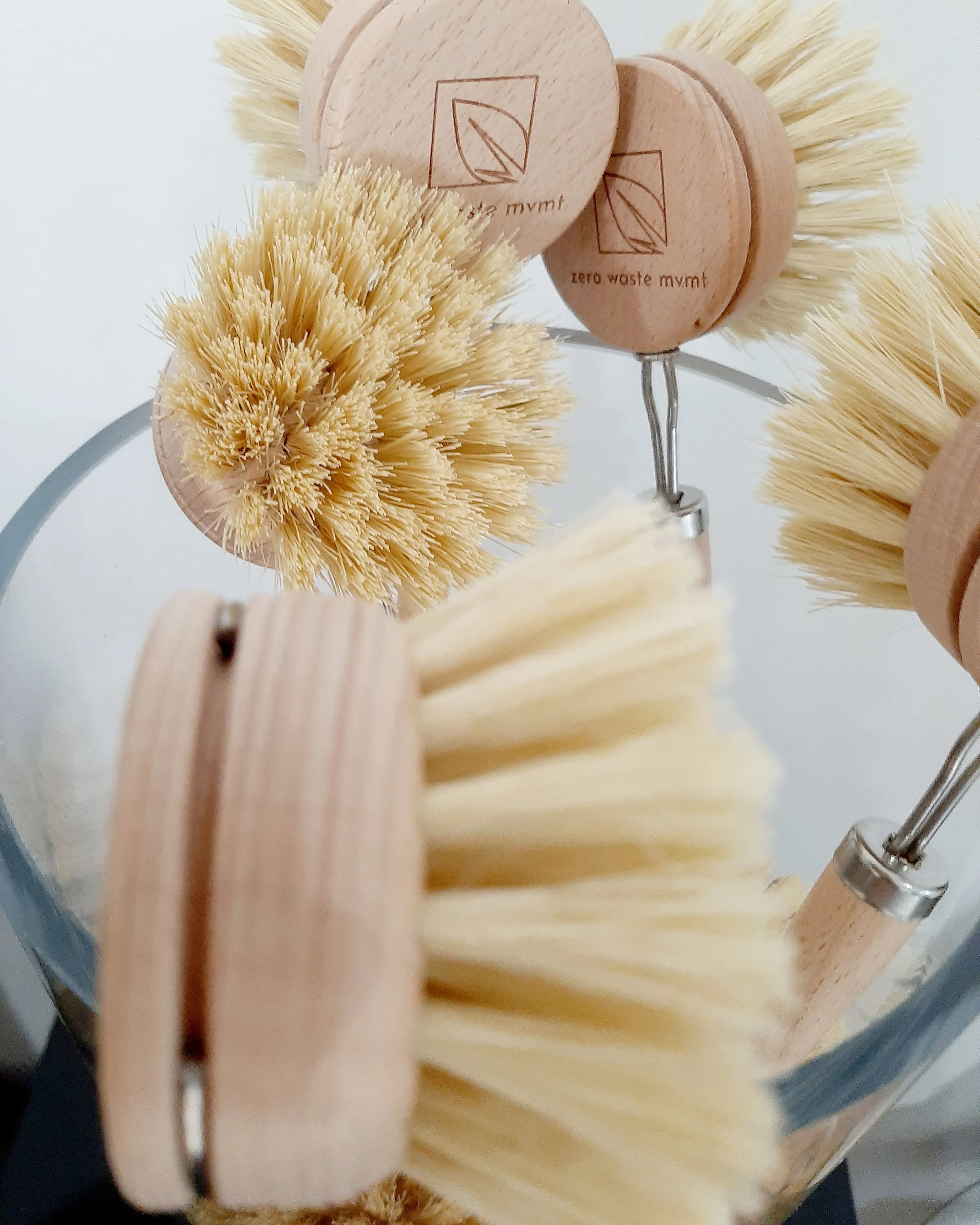 Wooden Dish Brush & Replacement head Bundle