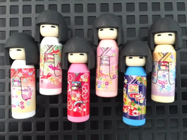 X 380041 Iwako BLACK HAIR Kokeshi Japanese Doll Eraser-DISCONTINUED