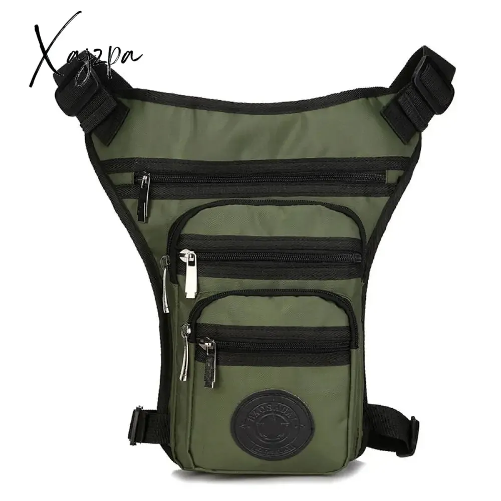 Xajzpa - Male Hip Thigh Fanny Pack Military Camouflage Motorcycle Rider Multi-Pockets Shoulder Bags High Quality Men Nylon Waist Leg Bag