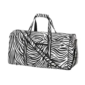 Zebra Animal Print Custom Overnight Bag with Embroidered Name or Monogram, Weekend Travel Bag, Sports Bag, Dance Bag, Boys Duffel Bag, Girls Bag